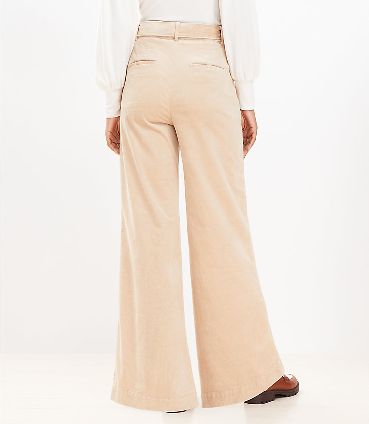 Belted Wide Leg Pants in Corduroy image number 2