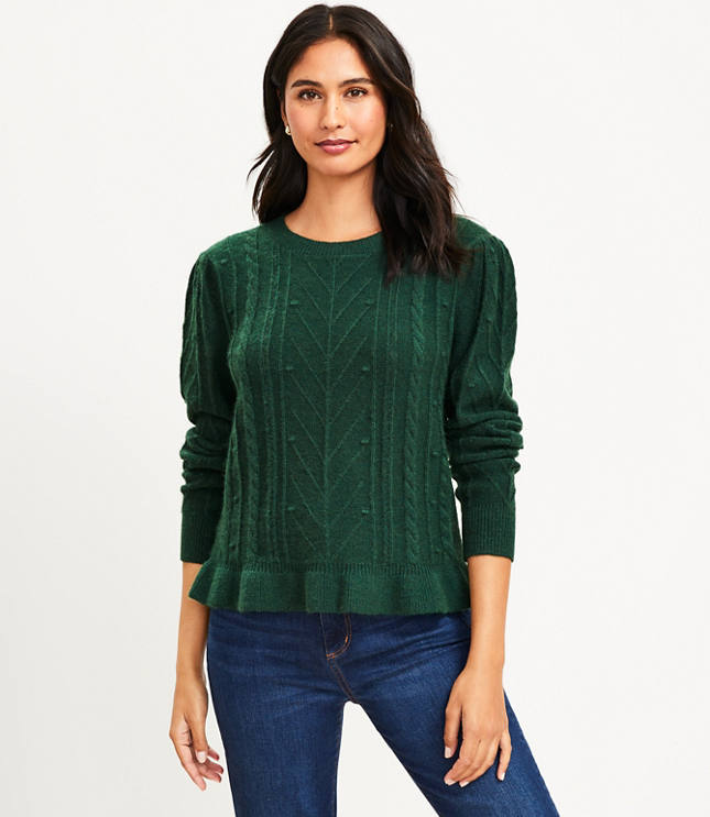 Bobble Ruffle Hem Sweater