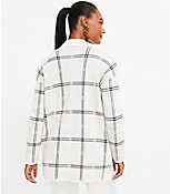 Petite Plaid Relaxed Pocket Sweater Blazer carousel Product Image 3