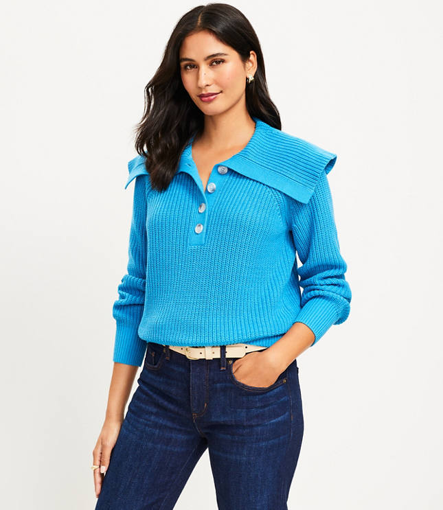 Ribbed Collared Sweater