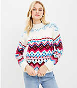 Fair Isle Wide Sleeve Mock Neck Sweater carousel Product Image 2