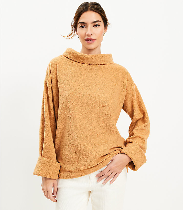 Petite Cozy Funnel Neck Tunic Top image number 0