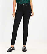 Petite Mid Rise Skinny Jeans in Black carousel Product Image 1