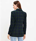 Petite Plaid Brushed Flannel Double Breasted Blazer carousel Product Image 3