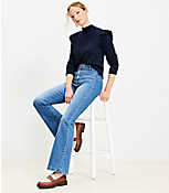 Petite High Rise Slim Flare Jeans in Vintage Mid Indigo Wash carousel Product Image 2
