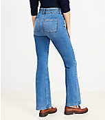 Petite High Rise Slim Flare Jeans in Vintage Mid Indigo Wash carousel Product Image 3