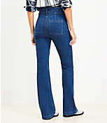 Petite High Rise Slim Flare Jeans in Rinse Wash carousel Product Image 3