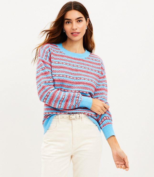 Petite Fair Isle Stripe Everyday Sweater
