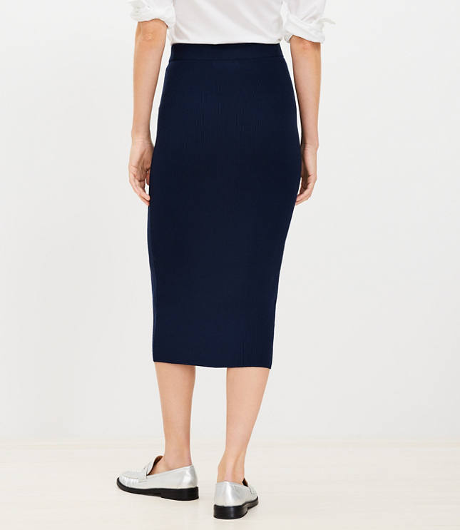 Petite Ribbed Midi Skirt