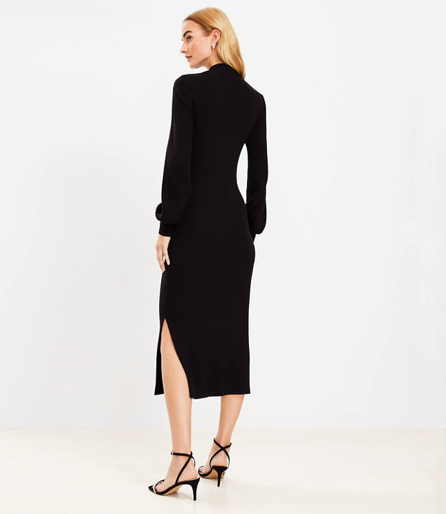 Ribbed Turtleneck Midi Sweater Dress