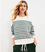 Lou & Grey Fair Isle Drawstring Hem Sweater carousel Product Image 2