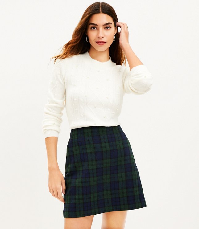 Petite Ribbed Side Slit Midi Sweater Skirt