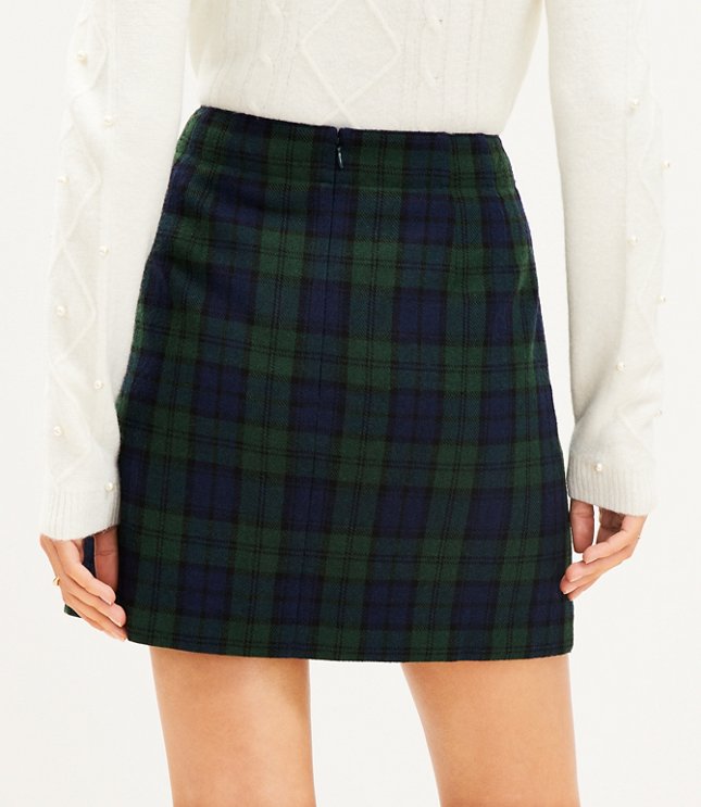 Plaid Pocket Shift Skirt
