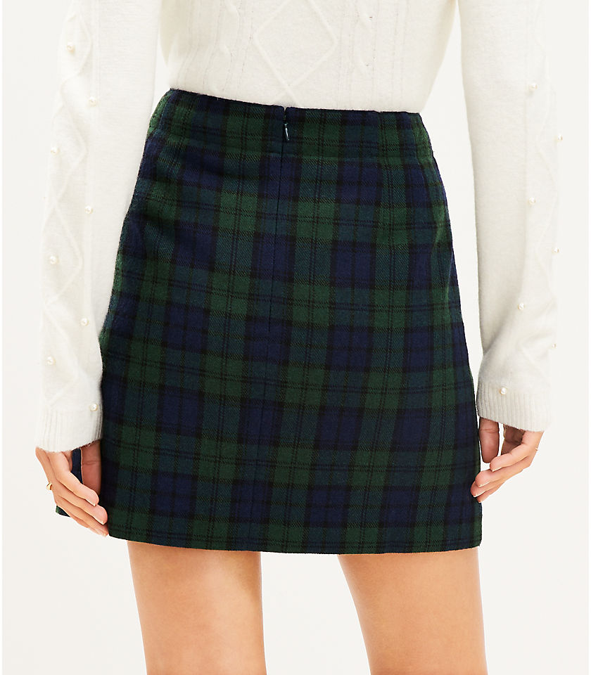 Plaid Pocket Shift Skirt