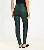 Petite Coated High Rise Skinny Jeans in Green carousel Product Image 3
