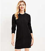 Shoulder Button Cable Sweater Dress carousel Product Image 1