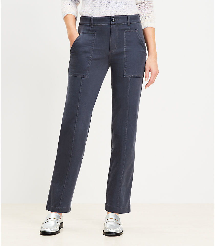 Patch Pocket Straight Pant in Twill