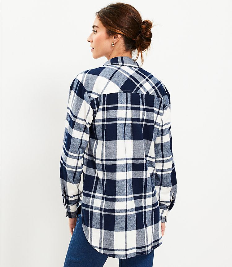 Plaid Flannel Tunic Shirt image number 2