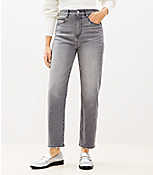 Petite High Rise Straight Jeans in Vintage Grey Wash carousel Product Image 1
