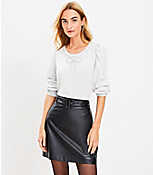 Faux Leather Belted Skirt carousel Product Image 1