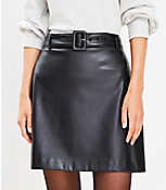 Faux Leather Belted Skirt carousel Product Image 2
