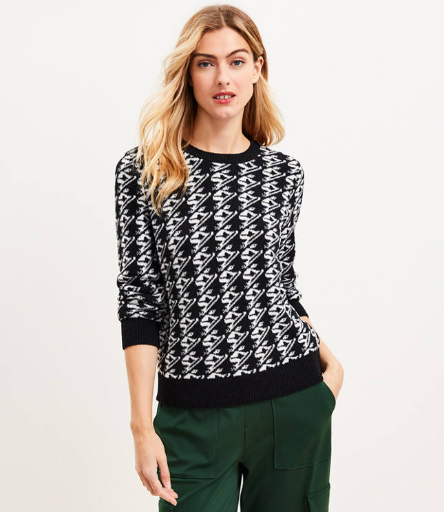 Lou & Grey Fair Isle Half Zip Tunic Sweater - Black