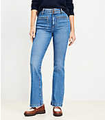 Curvy High Rise Slim Flare Jeans in Vintage Mid Indigo Wash carousel Product Image 1