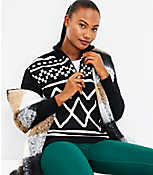 Lou & Grey Fair Isle Half Zip Tunic Sweater carousel Product Image 2