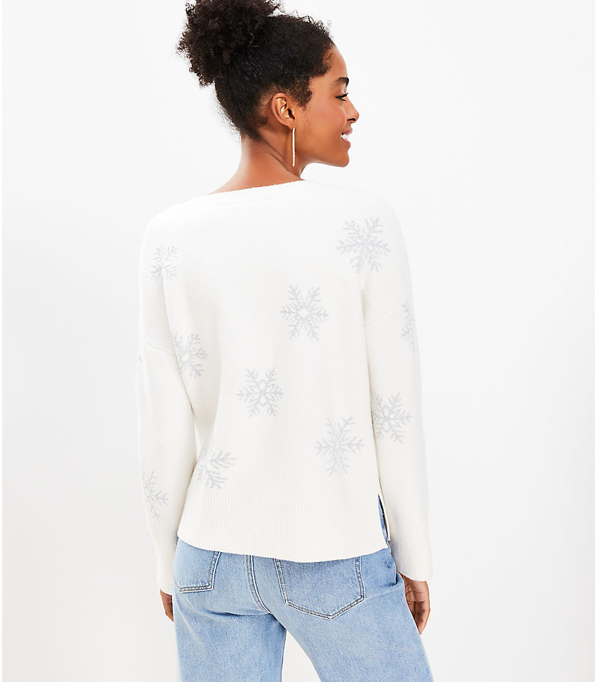 Petite Shimmer Snowflake Sweater