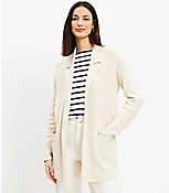 Petite Ribbed Relaxed Open Sweater Blazer carousel Product Image 1