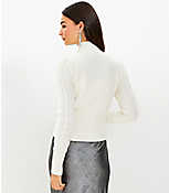 Petite Puff Sleeve Turtleneck Cable Sweater carousel Product Image 3