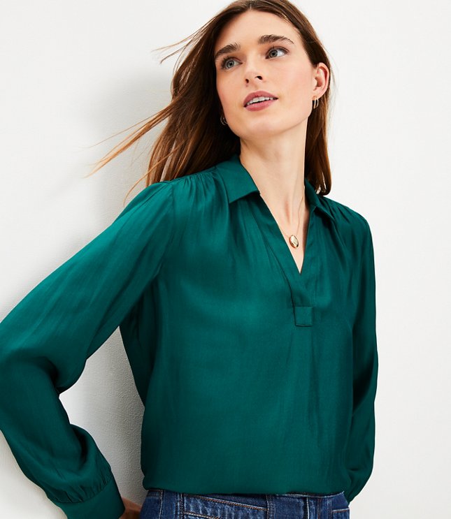Women's Green Blouses & Shirts | Loft
