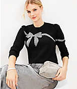 Petite Shimmer Bow Sweater carousel Product Image 2