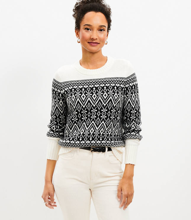 Petite Relaxed Fair Isle Sweater