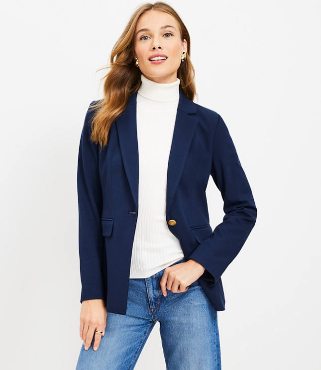 Loft navy blazer best sale