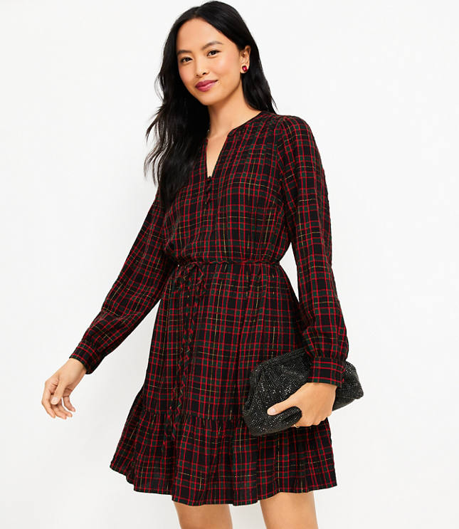 Loft plaid dress best sale