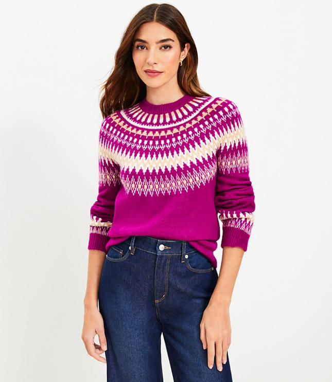 Farlows Ladies Supersoft Merino Wool Fairisle Jumper - Women's Knitted  Sweater - Farlows