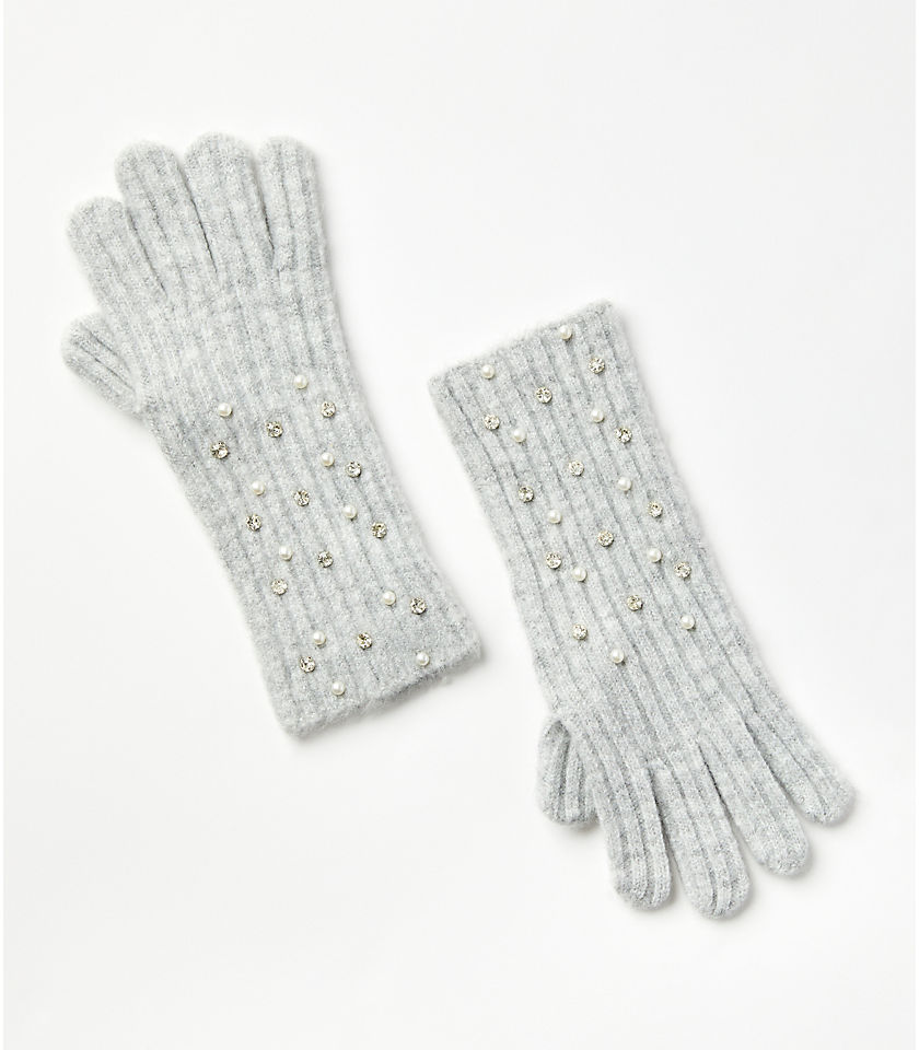 Pearlized Sparkle Ribbed Gloves