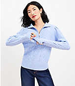 Petite Cozy Cable Half Zip Sweater carousel Product Image 1