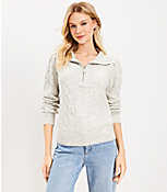 Petite Cozy Cable Half Zip Sweater carousel Product Image 1
