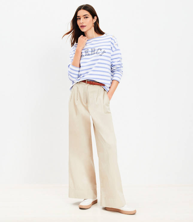 Palmer Wide Leg Pants in Twill  Wide leg pants, Petite pants, Effortless  style