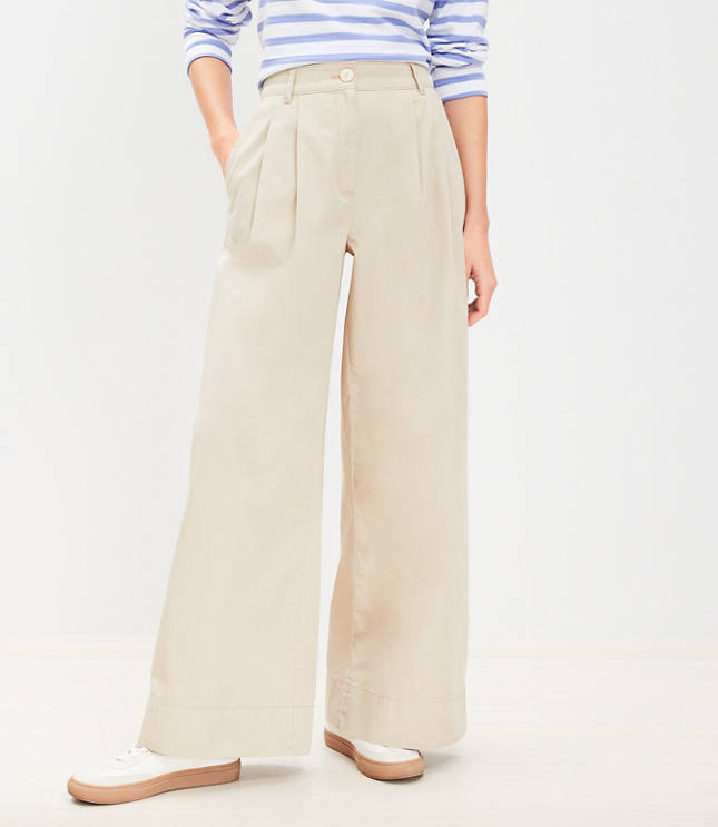 Poplin Wide Leg Pants