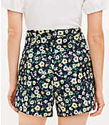 Belted Pleated Shorts in Floral Twill carousel Product Image 3