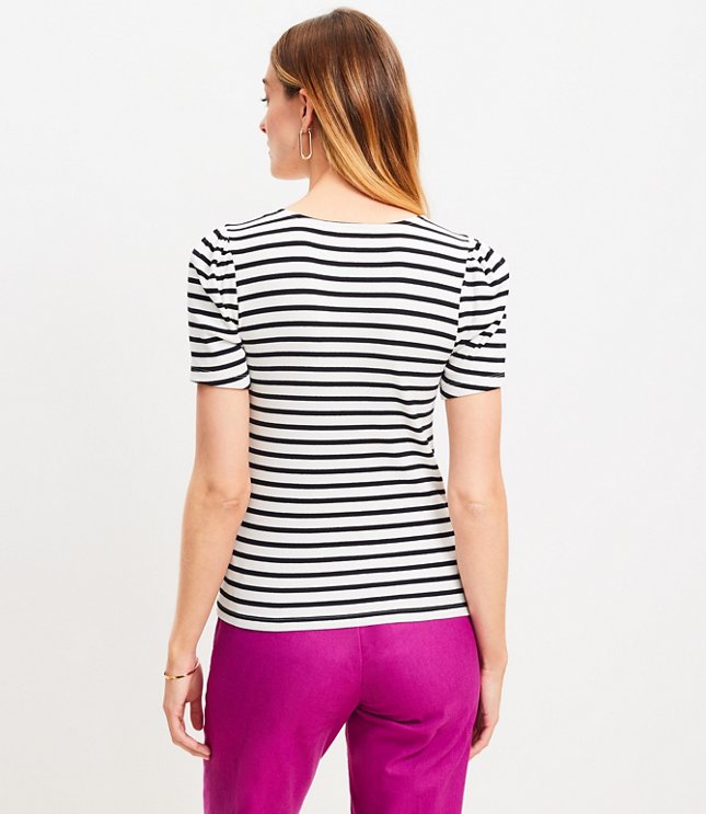 Striped Perfect Ribbed Sweetheart Tee