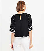 Embroidered Scalloped Blouse carousel Product Image 3