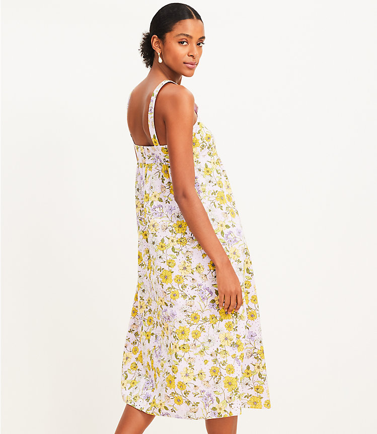 Floral Embroidered Strappy Midi Dress image number 2