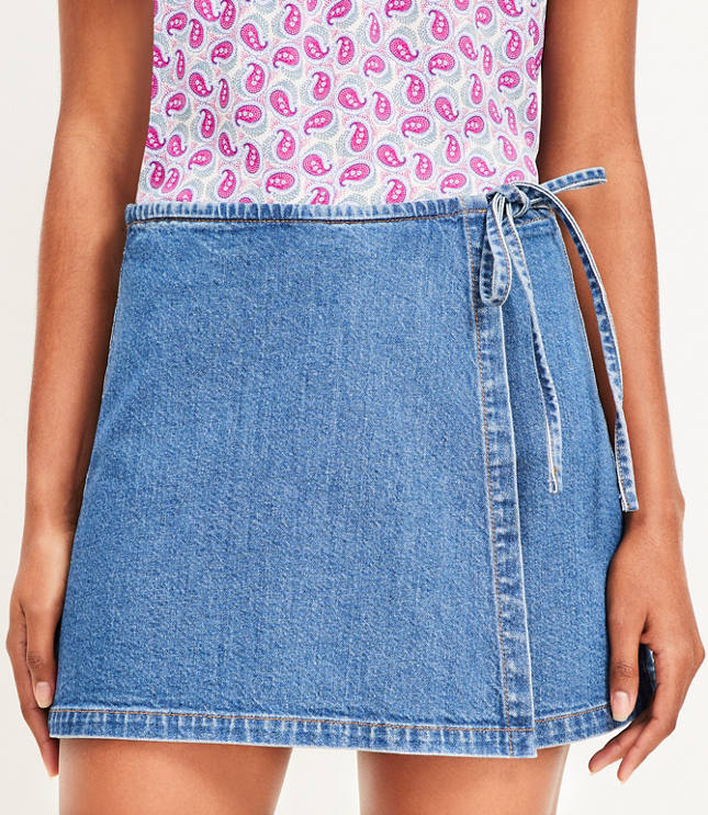 Denim Skort in Classic Mid Wash