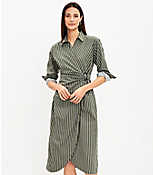 Striped Wrap Shirtdress carousel Product Image 3