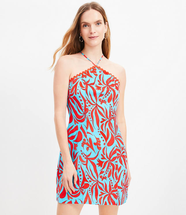 Cotton & Linen Halter Modern A Line Long Dress
