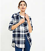 Petite Plaid Flannel Tunic Shirt carousel Product Image 1